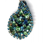 Tropfenanhänger, 5x3,5cm, Grüntöne (Blue Zircon, Peridot, Emerald, Olivine)