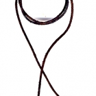 Zweikugelkette, Leder 71cm, Kugeldurchmesser je 2cm, Peridot und Aquamarine