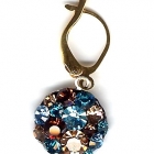 Brisurohrring, 1cm Durchmesser, Light Colorado Topaz, Smoked Topaz, Aquamarine, Blue Zircon