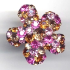 Blumenring, 3,3x3,3cm, Light Rose, Rose, Topaz, Light Colorado Topaz