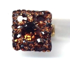 Carreering, 2x2cm, Smoked Topaz